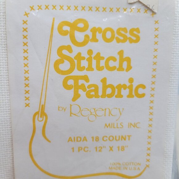 Aida 18 Count Cross Stitch Fabric Lot of 2 Cotton White Cream Color 12 x 18 Each - Picture 2 of 5